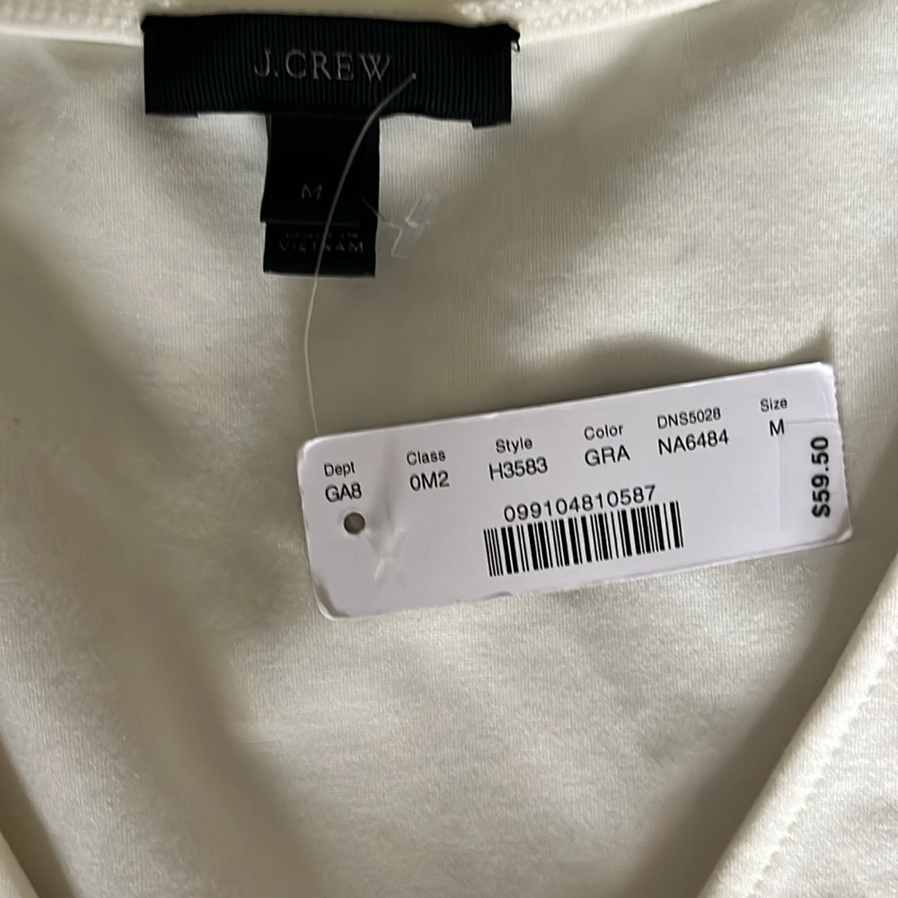 NWT J. Crew Peplum Ponte and velvet cream top sz medium - Picture 2 of 5